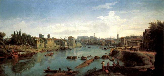 WITTEL, Caspar Andriaans van Rome, the Tiber near the Porto di Ripa Grande France oil painting art